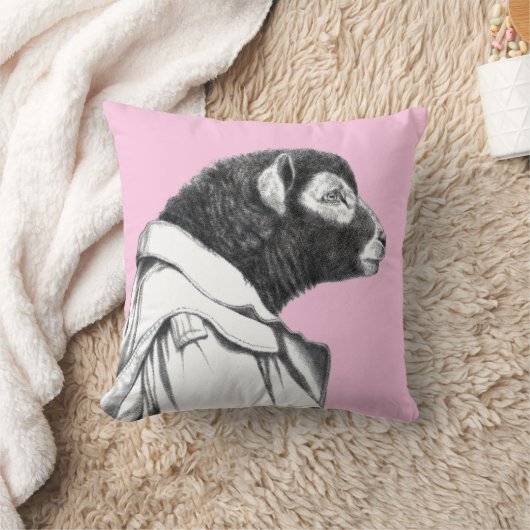 Herdwick Lam in loopgravenjas (Ume) Kussen (Deken)