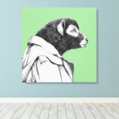 Herdwick Lamb in loopgravenjas (Moegi) Canvas Afdruk (Insitu (Houten vloer))