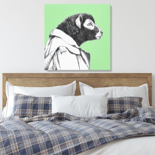 Herdwick Lamb in loopgravenjas (Moegi) Canvas Afdruk (Insitu (Slaapkamer))