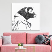 Herdwick Lamb in loopgravenjas (sneeuw) Canvas Afdruk (Insitu (Woonkamer))