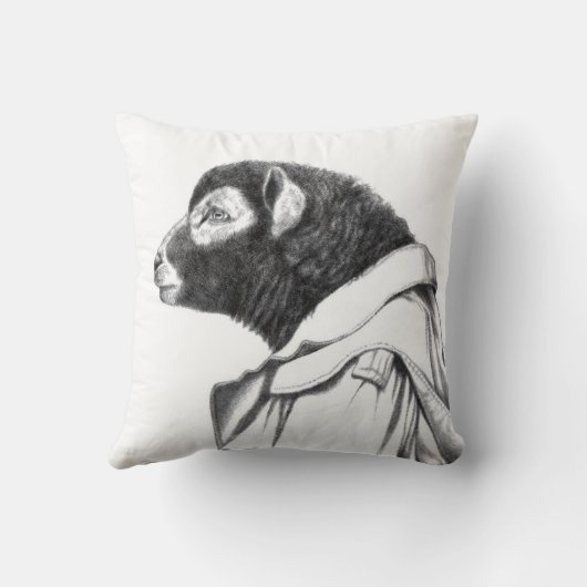 Herdwick Lamb in loopgravenjas (sneeuw) Kussen (Achterkant)