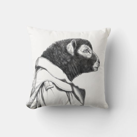 Herdwick Lamb in loopgravenjas (sneeuw) Kussen (Voorkant)