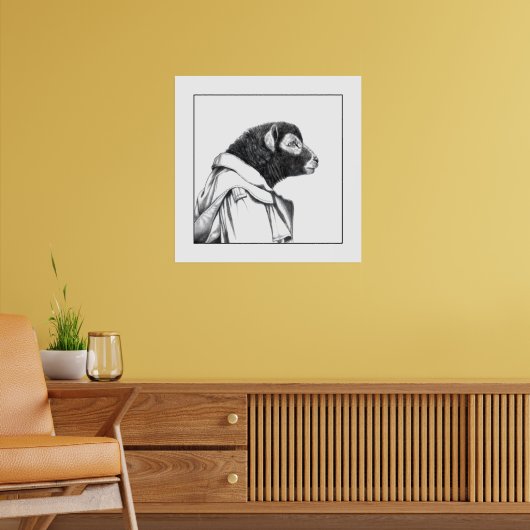 Herdwick Lamb in loopgravenjas (sneeuw) Poster (Woonkamer 2)