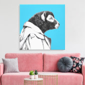 Herdwick Lamb in Trench Coat (Old-School Blue) Canvas Afdruk (Insitu (Woonkamer))