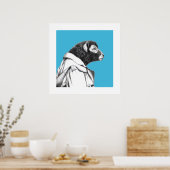 Herdwick Lamb in Trench Coat (Old-School Blue) Poster (Keuken)