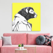 Herdwick Lamb in Trench Coat (Retro Geel) Canvas Afdruk (Insitu (Woonkamer))