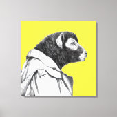 Herdwick Lamb in Trench Coat (Retro Geel) Canvas Afdruk (Voorkant)