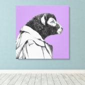 Herdwick Lamb in Trench Coat (Sumire) Canvas Afdruk (Insitu (Houten vloer))