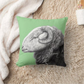 Herdwick Ram in Duffel Coat (Moegi) Kussen (Deken)