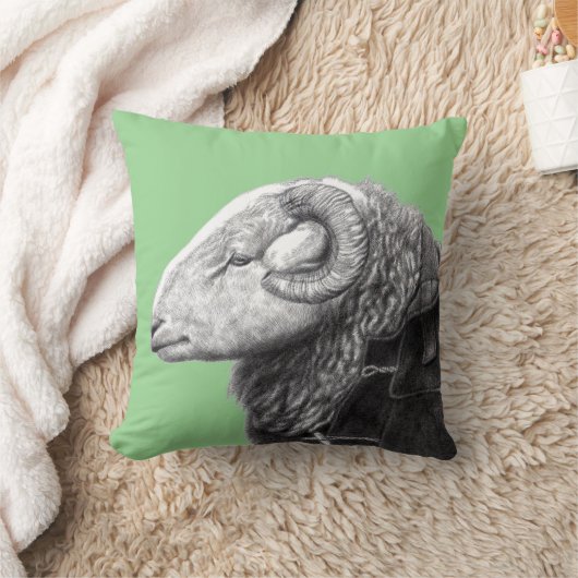 Herdwick Ram in Duffel Coat (Moegi) Kussen (Deken)