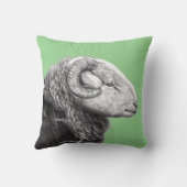 Herdwick Ram in Duffel Coat (Moegi) Kussen (Achterkant)