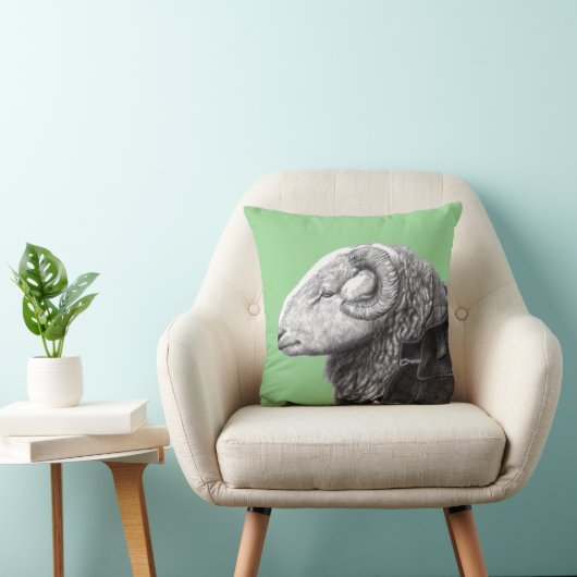 Herdwick Ram in Duffel Coat (Moegi) Kussen (Stoel)