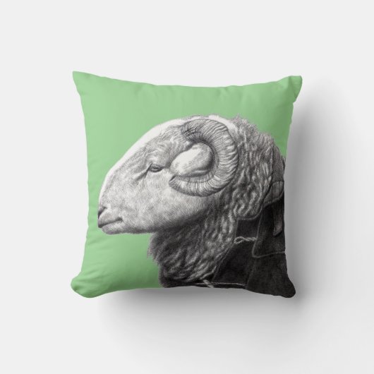 Herdwick Ram in Duffel Coat (Moegi) Kussen (Voorkant)