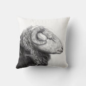 Herdwick Ram in Duffel Coat (Sneeuw) Kussen (Achterkant)