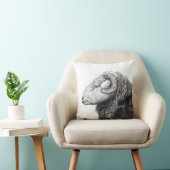 Herdwick Ram in Duffel Coat (Sneeuw) Kussen (Stoel)
