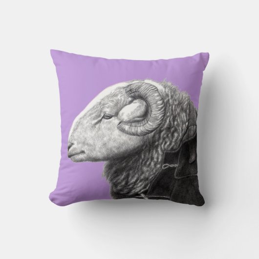 Herdwick Ram in Duffel Coat (Sumire) Kussen (Voorkant)