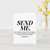 Here Am I Send Me Isaiah 6_8 Christian Bible Verse Kaart (Gele Bloem)