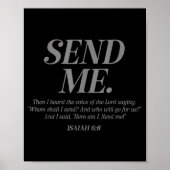 Here Am I Send Me Isaiah 6_8 Christian Bible Verse Poster (Voorkant)