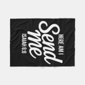 Here Am I Send Me Isaiah 6 8 Missionary Scripture Fleece Deken (Voorkant (Horizontaal))