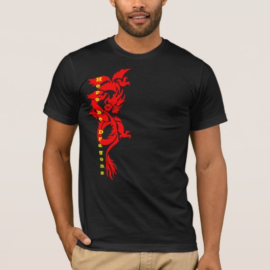 Here Be Dragons Shirt - Fierce Chinese Mythycal (Voorkant)