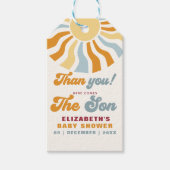 Here come the son - Groovy  Retro Baby Shower Part Cadeaulabel (Voorkant)