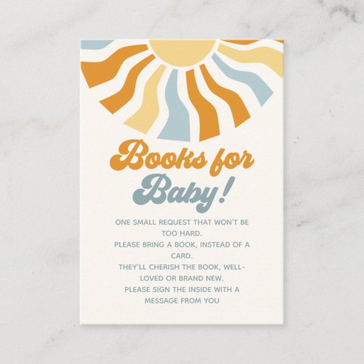 Here come the son - Groovy Style Baby Shower Informatiekaartje (Voorkant)