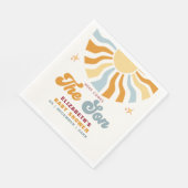 Here come the son - Sun Retro Baby Shower Servet (Hoek)
