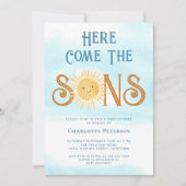 Here Come The Sons Baby Shower  Kaart (Voorkant)