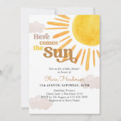Here Come The Sun Baby Shower Uitnodiging (Voorkant)