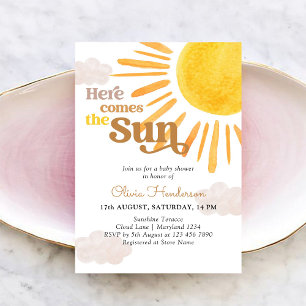 Here Come The Sun Baby Shower Uitnodiging