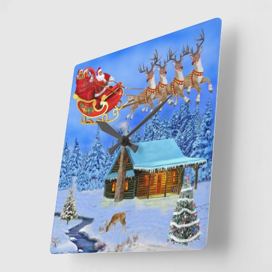 HERE COMES SANTA CLAUS VIERKANTE KLOK (Hoek)