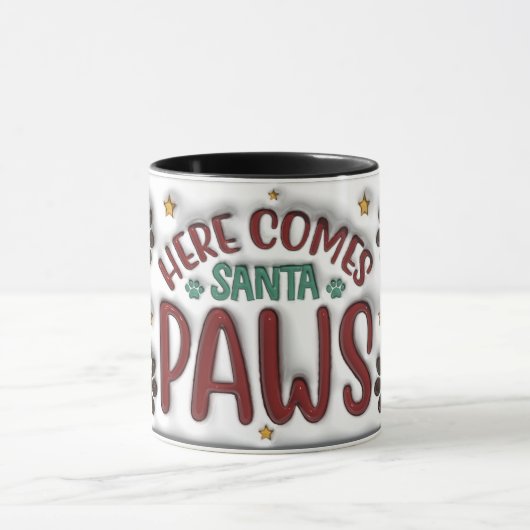 Here Comes Santa Paws Mug Mok (Midden)