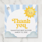 Here Comes the Son Baby Shower Bedankjes Labels (Voorkant)