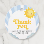 Here Comes the Son Baby Shower Bedankjes Labels (Voorkant)