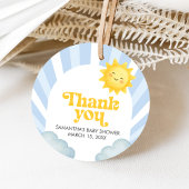 Here Comes the Son Baby Shower Bedankjes Labels