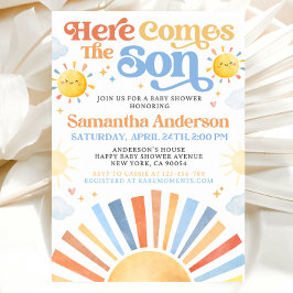 Here Comes The Son Baby Shower Invitation Kaart