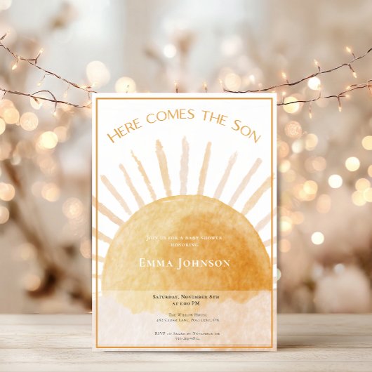 Here Comes the Son Baby Shower Invitation Save The Date