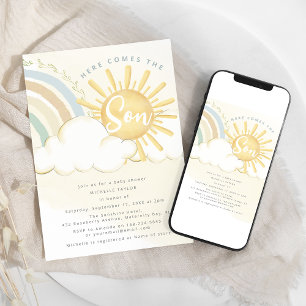 Here Comes The Son   Baby Shower Kaart