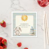 Here Comes the Son Baby Shower Napkins Blue Stripe Servet (Insitu)