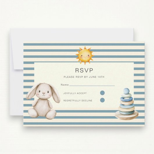 Here comes the son baby shower rsvp card