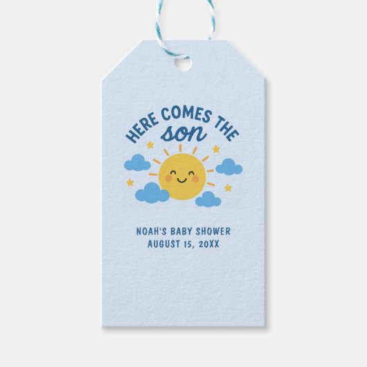 Here Comes the Son Baby Shower - Sunshine Cadeaulabel (Voorkant)