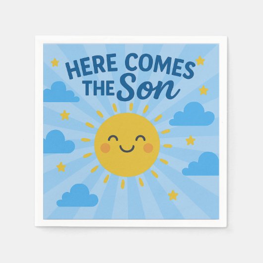 Here Comes the Son Baby Shower- Sunshine  Servet (Voorkant)