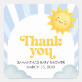 Here Comes the Son Baby Shower Vierkante Sticker (Voorkant)