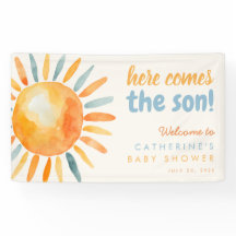 Here Comes the SON Boho Baby Shower Banner