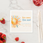 Here Comes the SON Boho Baby Shower Napkins Servet (Insitu)