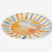 Here Comes the SON Boho Baby Shower Paper Plates Papieren Bordje (Gekanteld)