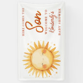 Here Comes The Son Boho Lieve Welkom Baby Shower Spandoek (Verticaal)