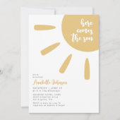 Here Comes The Son Boho Minimal Baby Shower Kaart (Voorkant)
