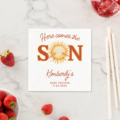 Here Comes The Son Boho Sunshine Cute Baby Shower Servet (Insitu)