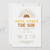Here Comes the Son boho uitnodiging voor babyfees (Voorkant)